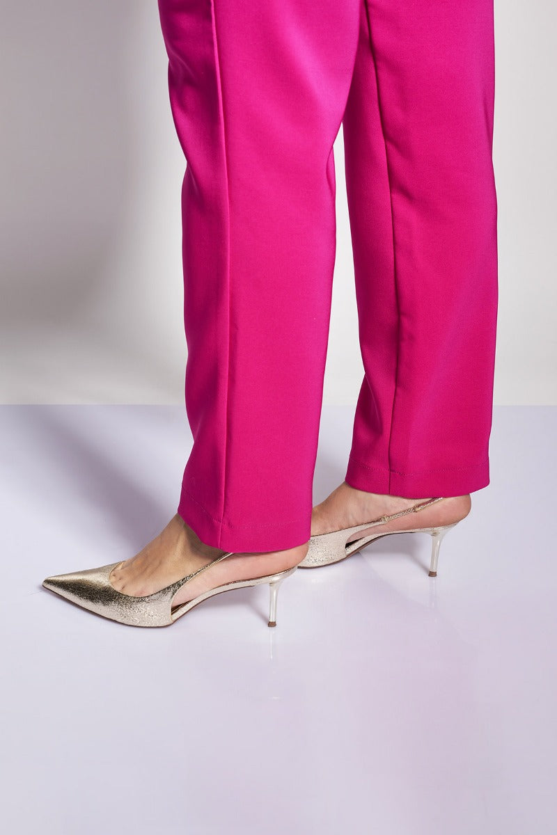 Κρεπ παντελόνι slim fit - Φούξια