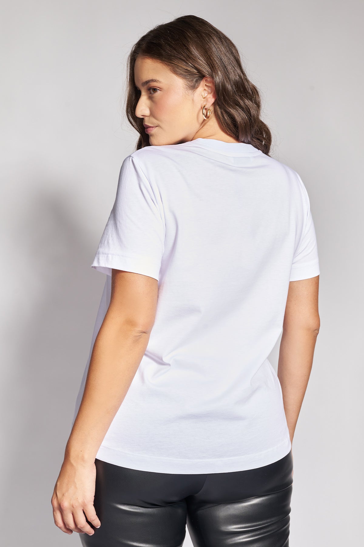 Βαμβακερό t-shirt με γεωμετρική abstract στάμπα - Άσπρο