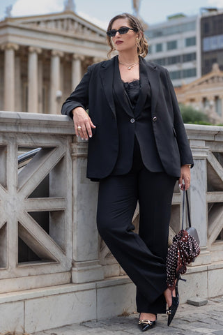 Tailored Crepe Trousers - Black