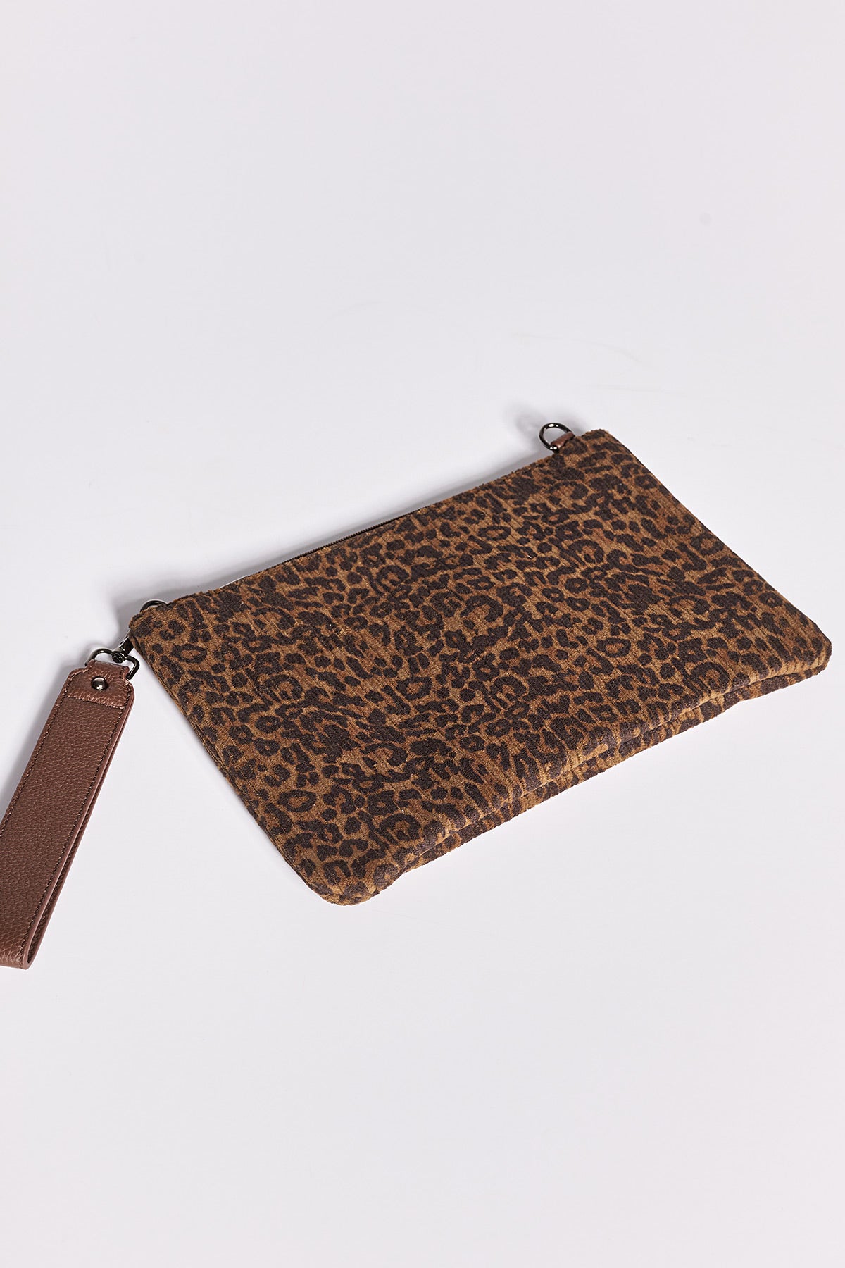 Τσαντάκι φάκελος animal print - Καφέ