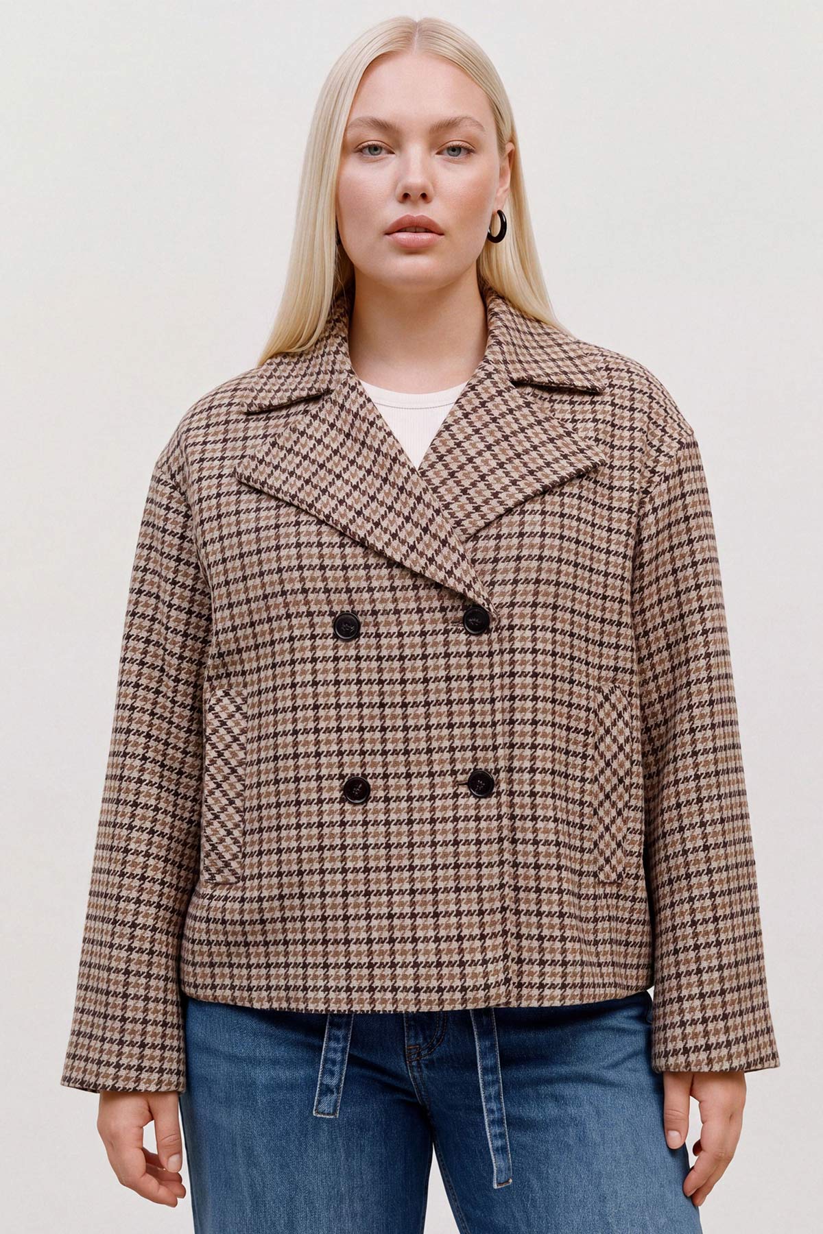 Σακάκι με διπλό κούμπωμα VERO MODA - Μπεζ