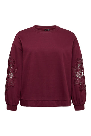 Sweatshirt with lace detail VERO MODA - Bordeaux