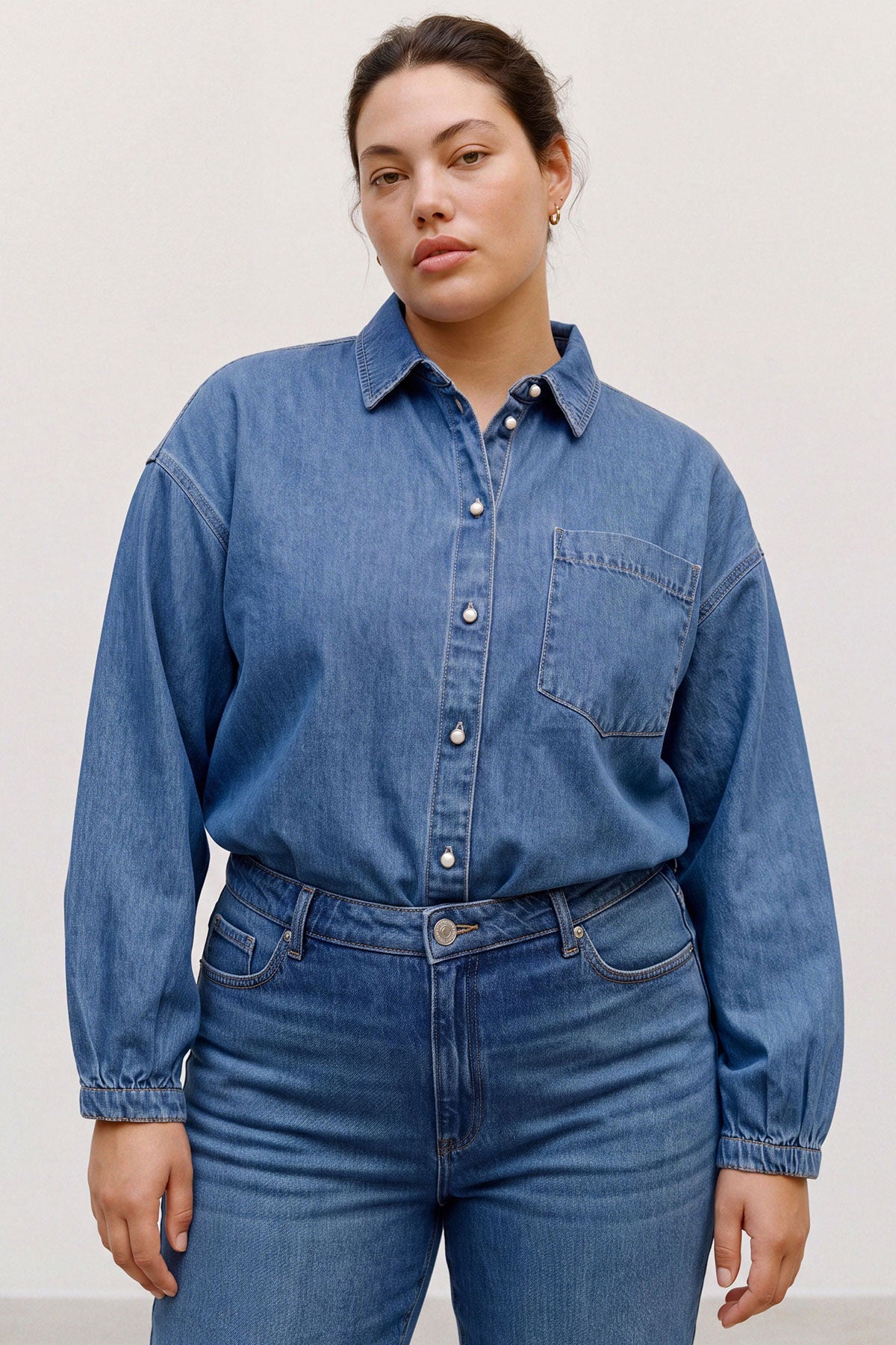 Denim πουκάμισο VERO MODA - Μπλε