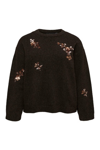 Sequin knitted sweater VERO MODA - Brown