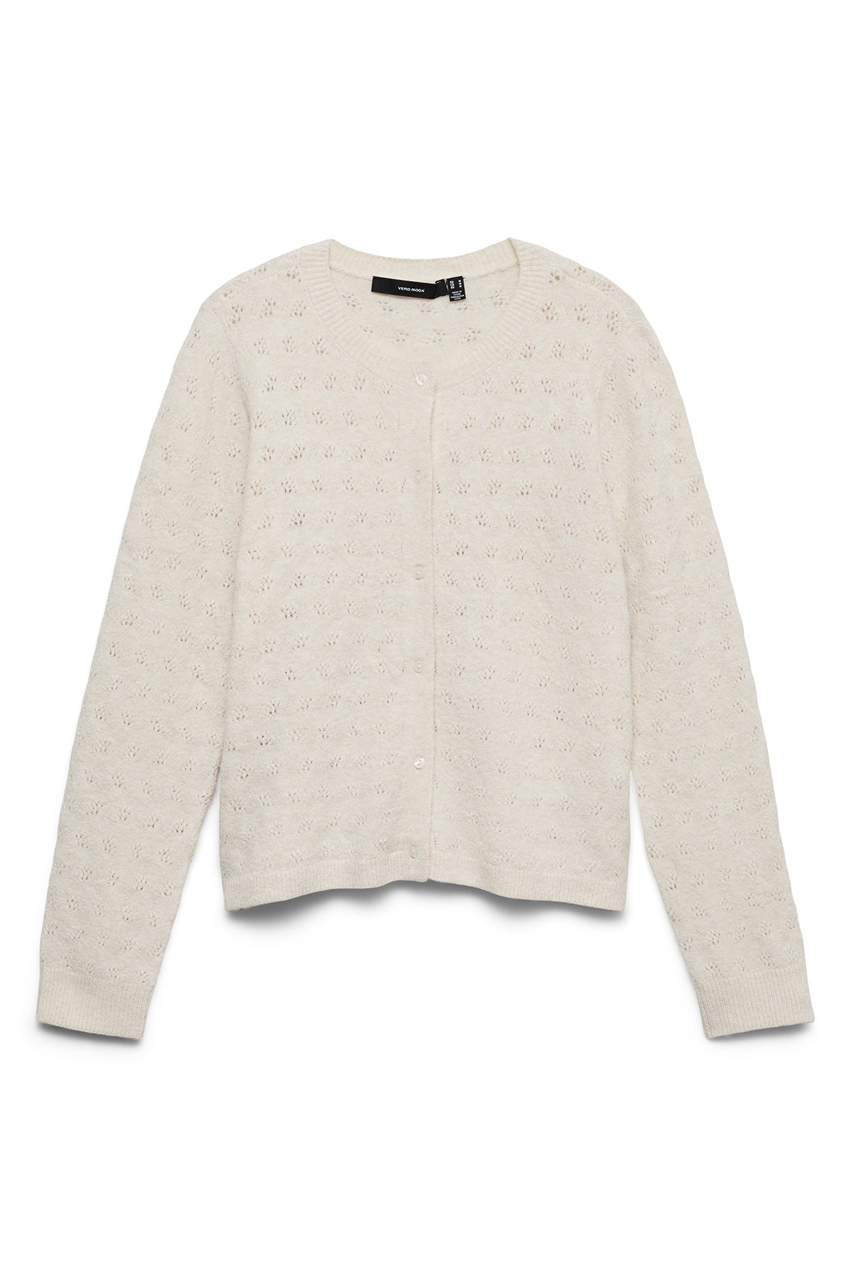 Πλεκτή Ζακέτα με openwork σχέδια VERO MODA - Εκρού