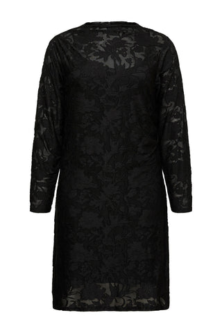 Lace Mini Dress with Boat Neckline VERO MODA - Black