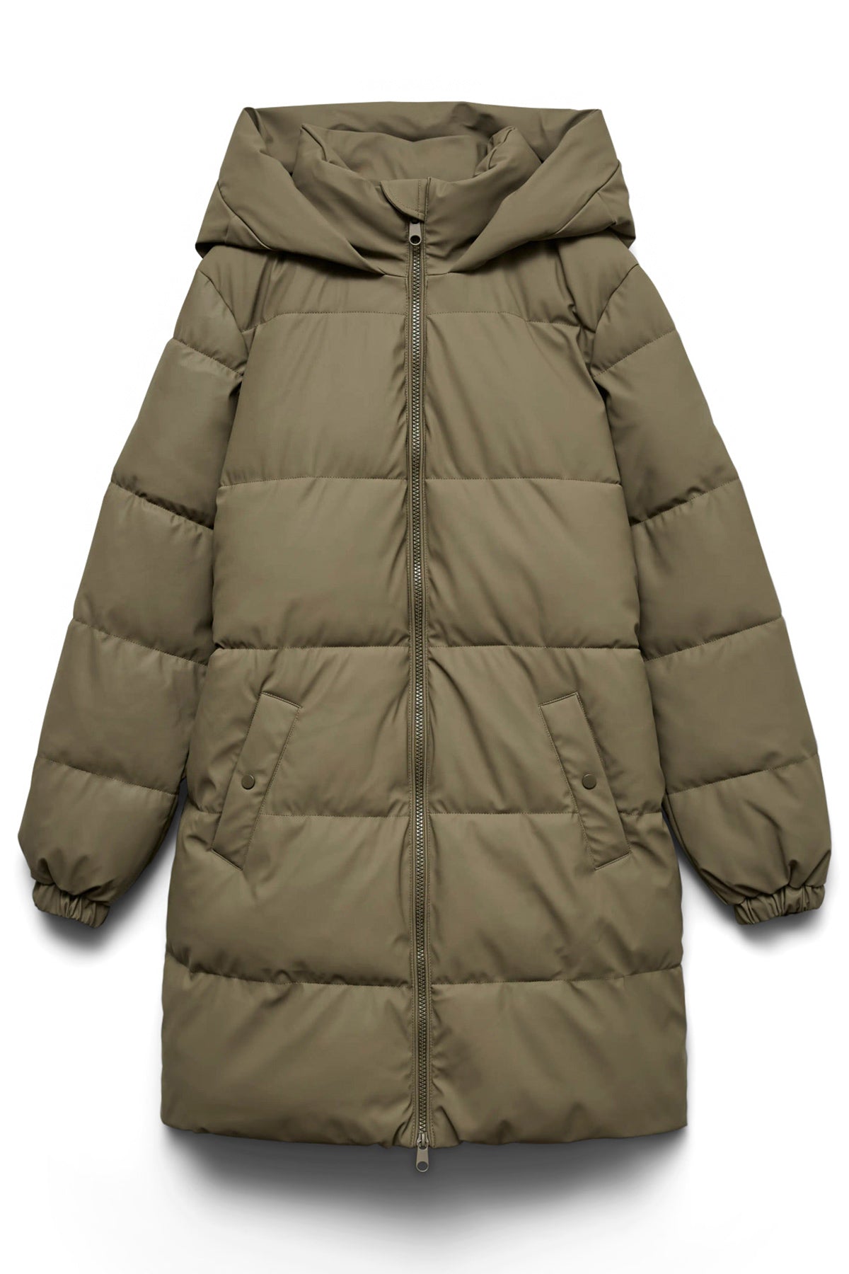Μακρύ φουσκωτό μπουφάν puffer με κουκούλα VERO MODA - Χακί