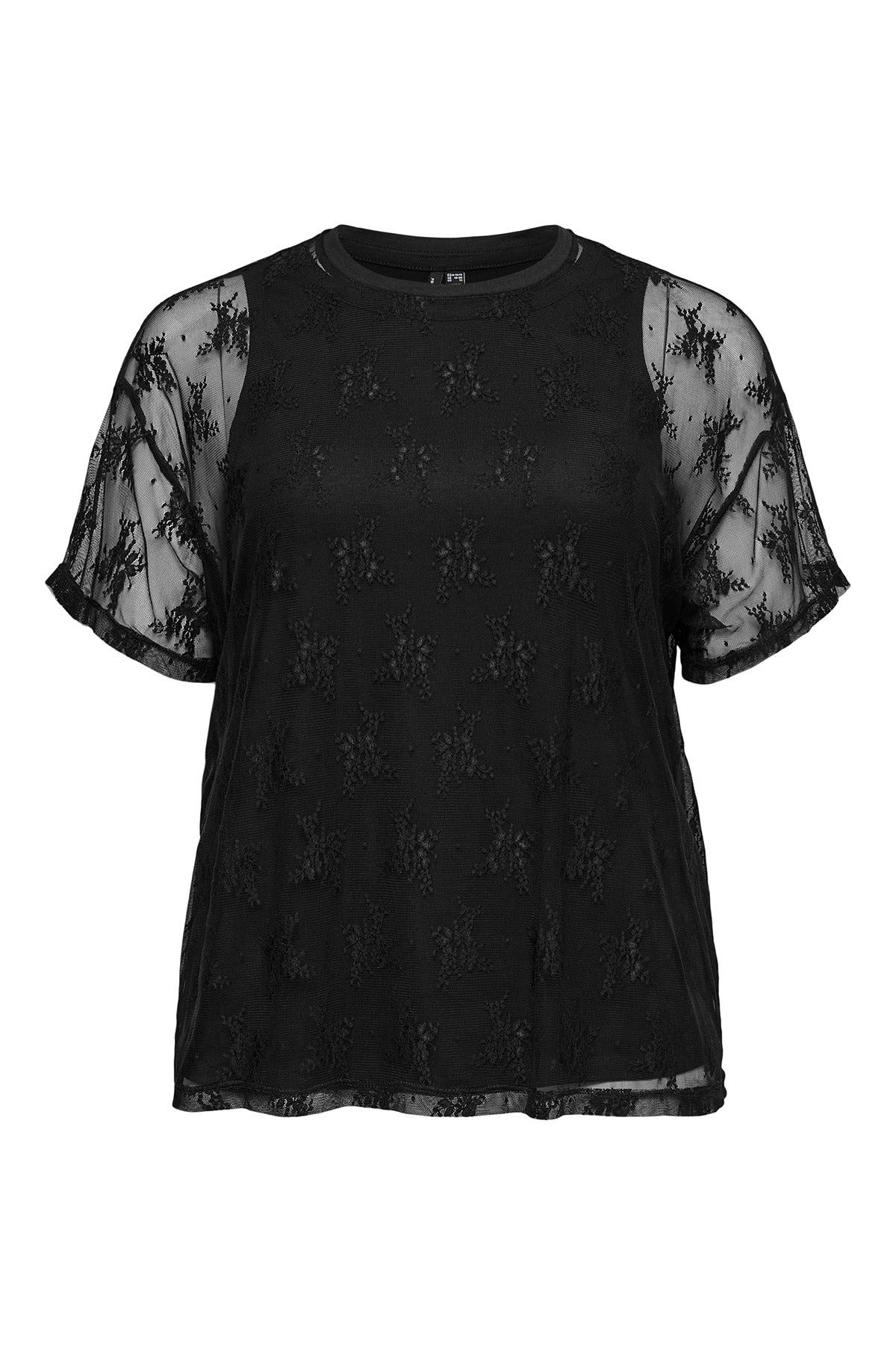 Μπλούζα με λεπτομέρεια δαντέλας VERO MODA - Μαύρο