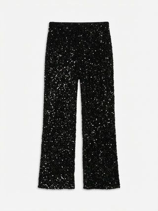 Wide-leg sequin trousers VERO MODA - Black