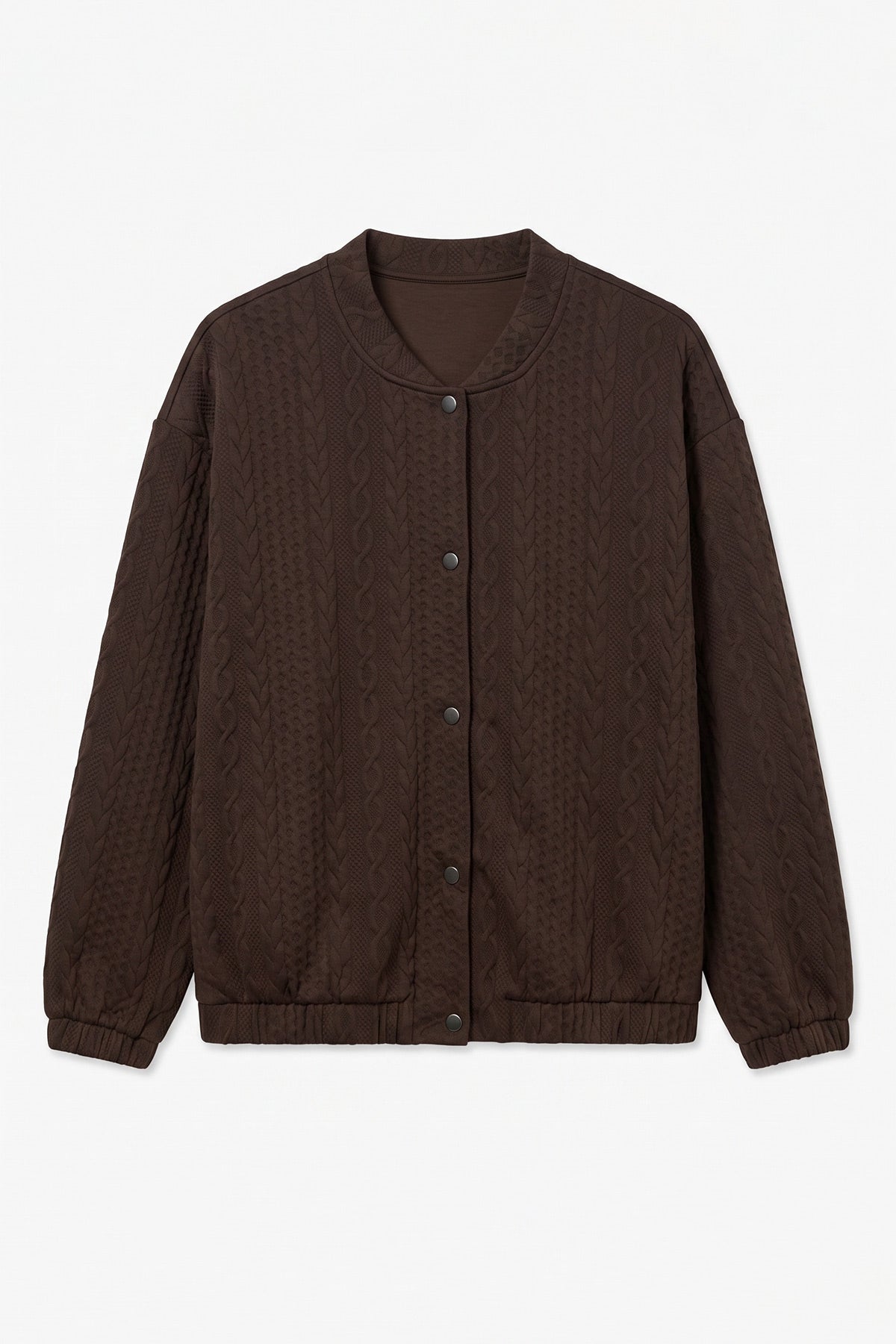 Bomber τζάκετ πλεκτό με πλεξούδες VERO MODA - Καφέ