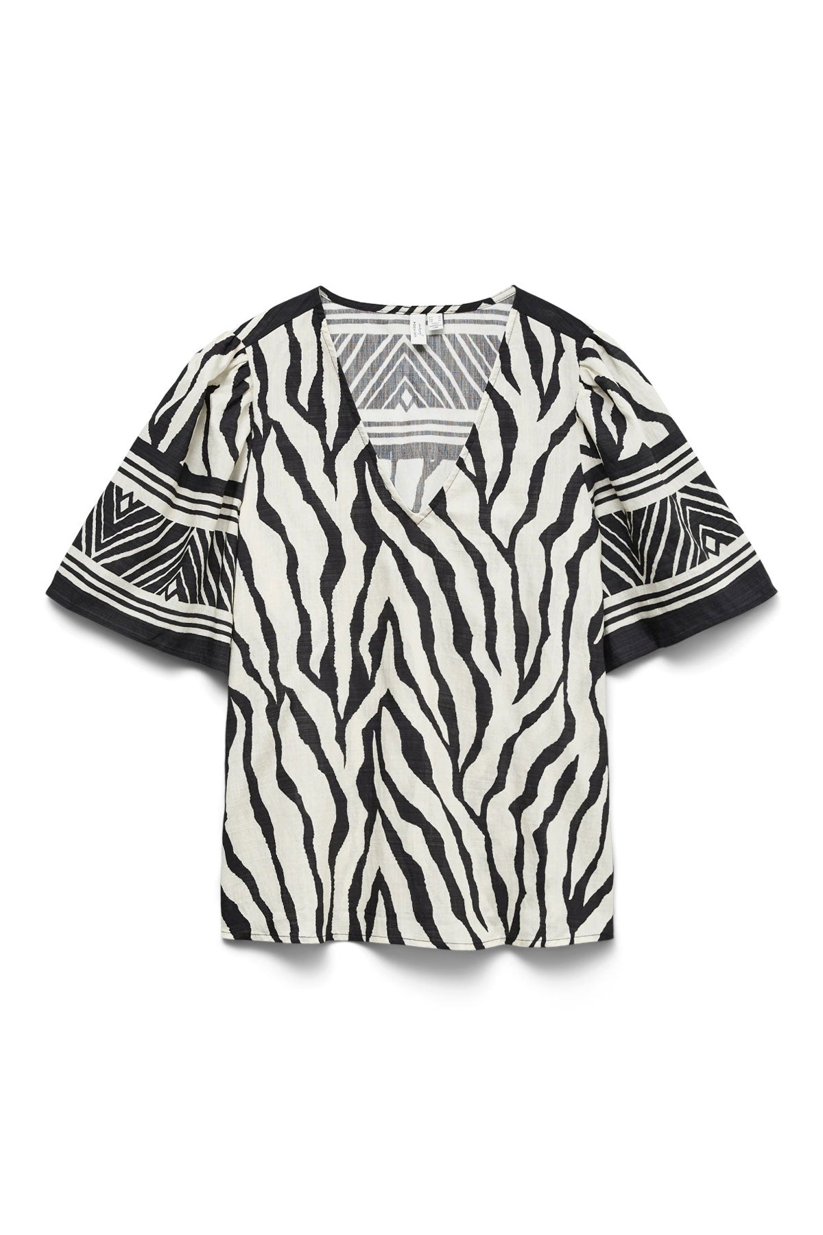 Animal Print Μπλούζα με V VERO MODA - Μαύρο
