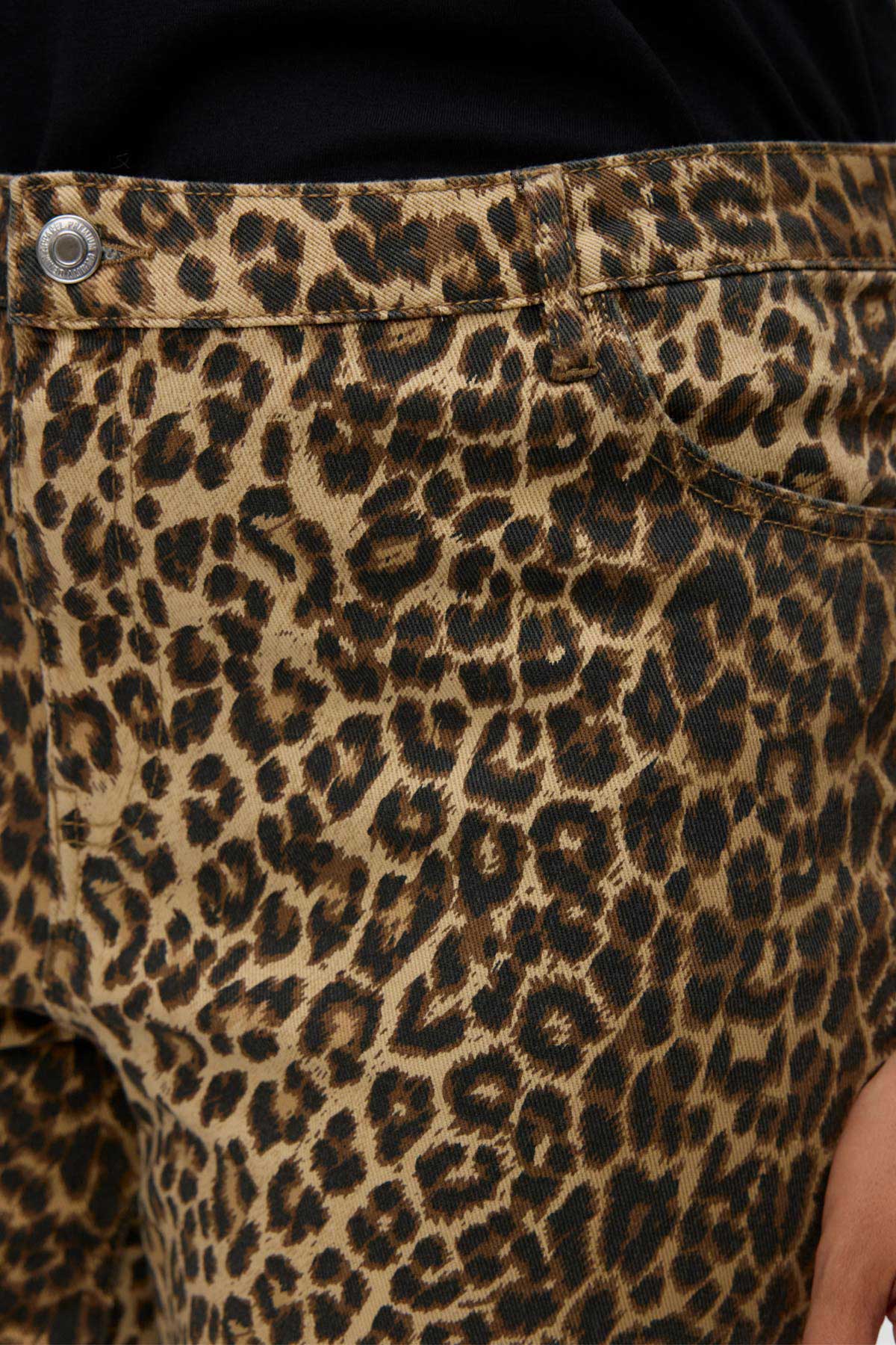 Animal print τζιν παντελόνι wide-leg ψηλόμεσο VERO MODA - Καφέ