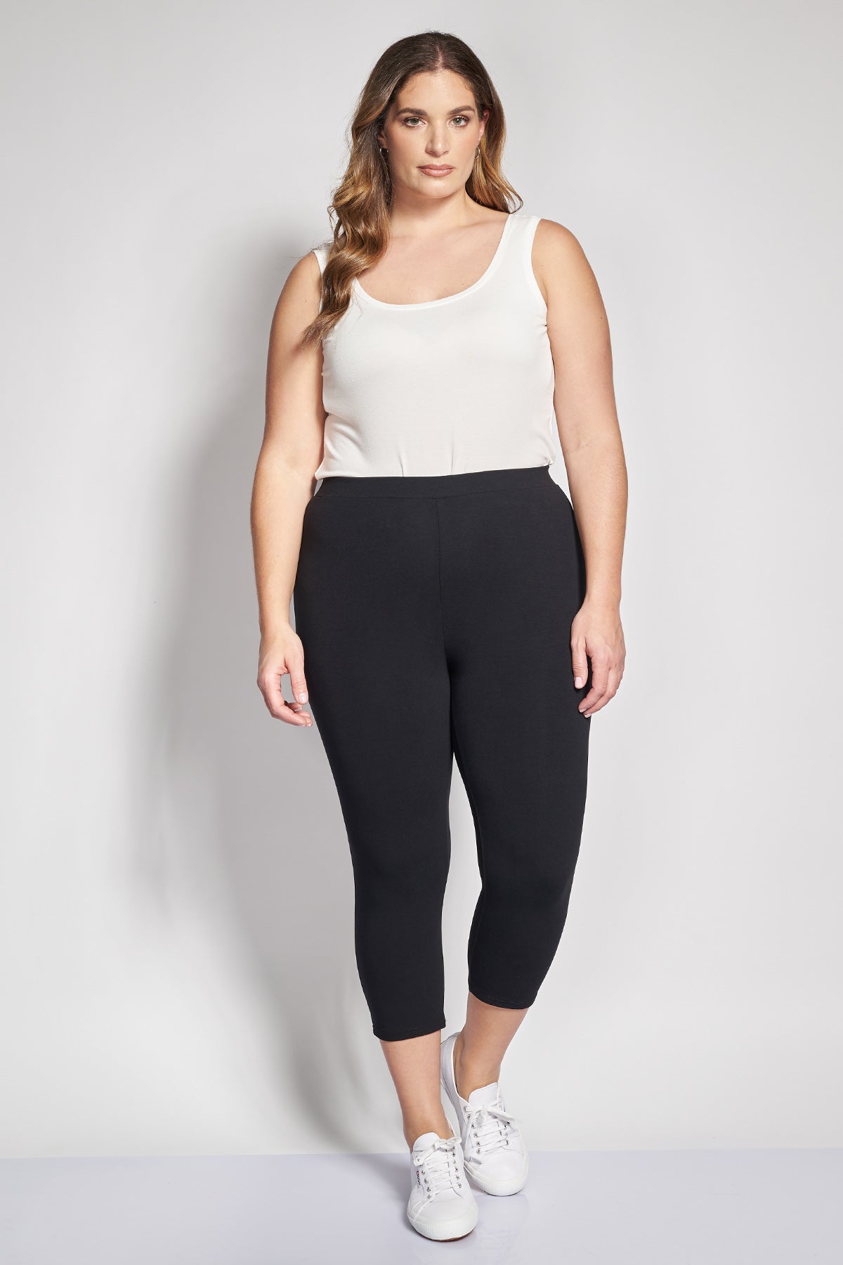 Basic capri leggings in viscose - Black