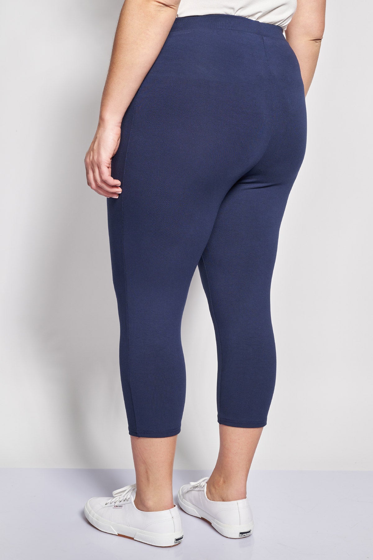Basic capri leggings in viscose - Blue