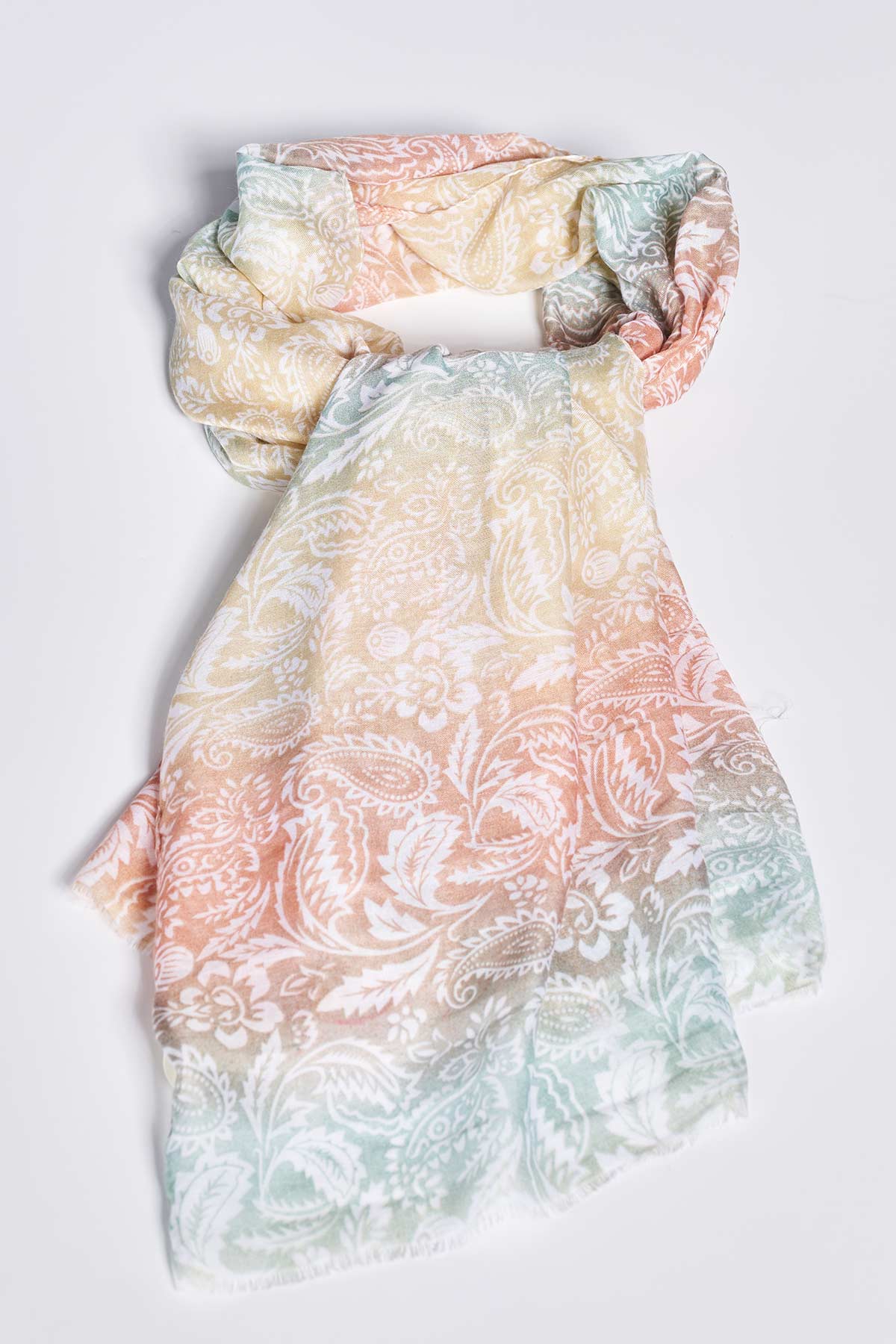 Gradient paisley printed scarf - Multicolor