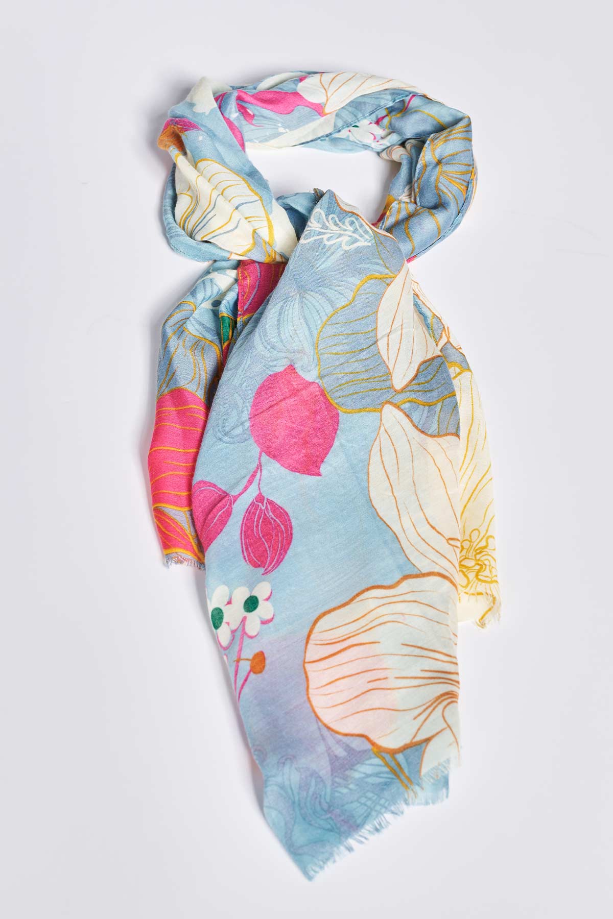 Statement floral printed scarf - Multicolor