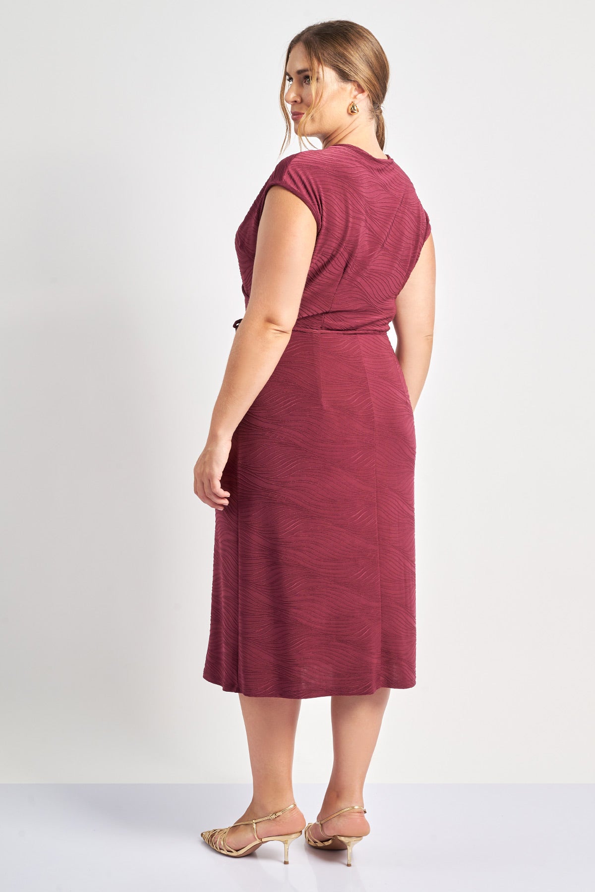 Jacquard wrap dress - Bordeaux