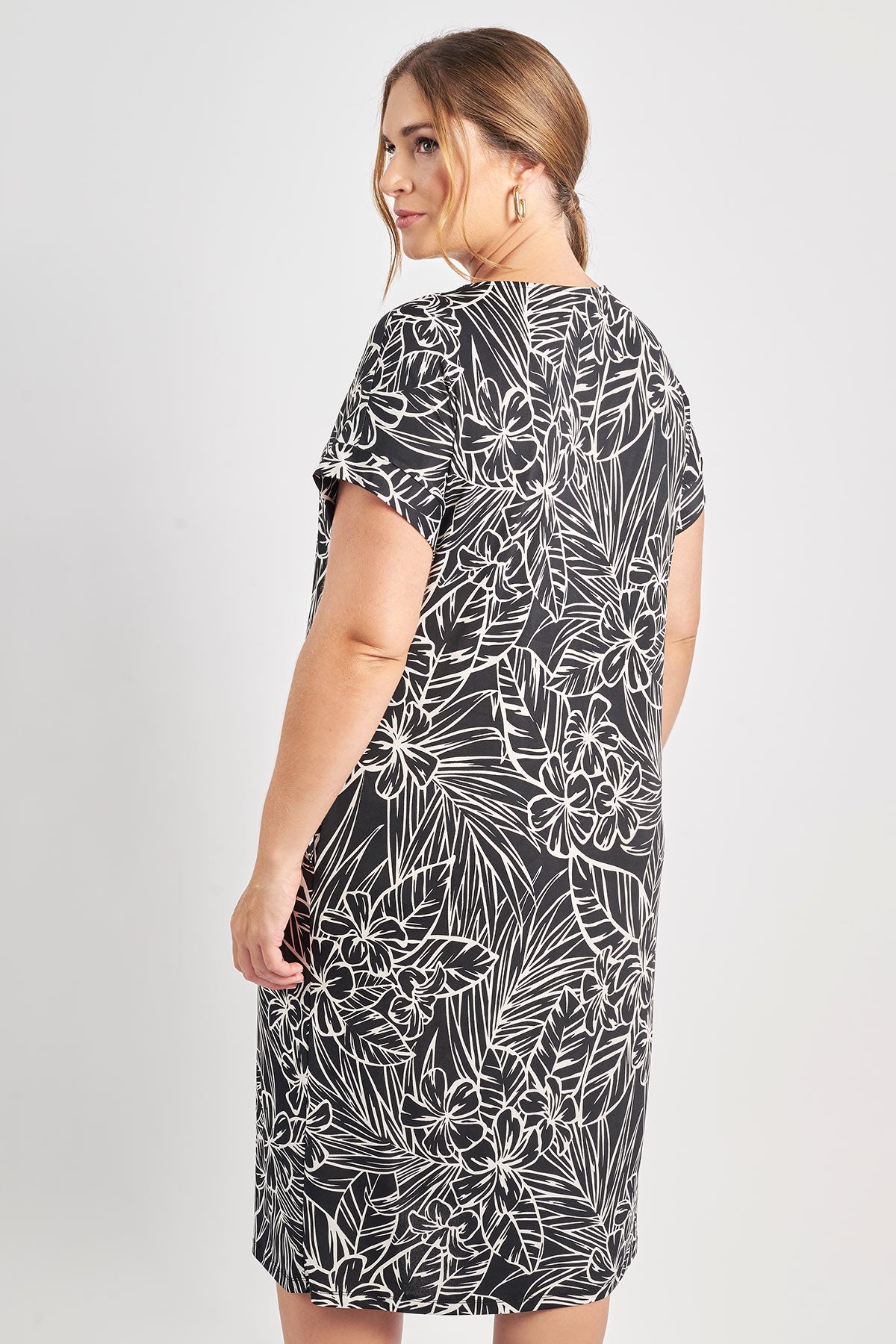 Printed midi dress - Black