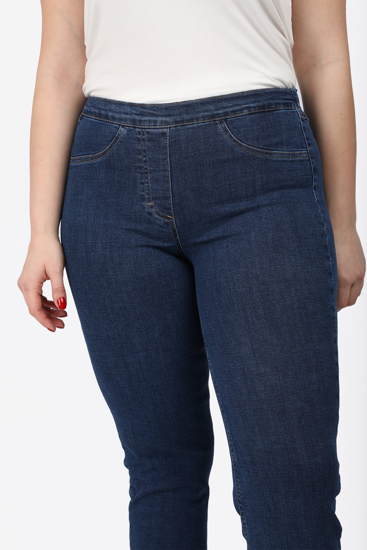 Jeggings denim με ελαστική μέση - Μπλε