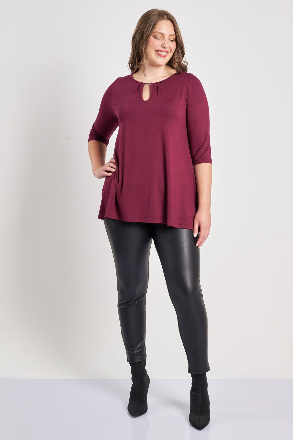 Wet look leather leggings - Black