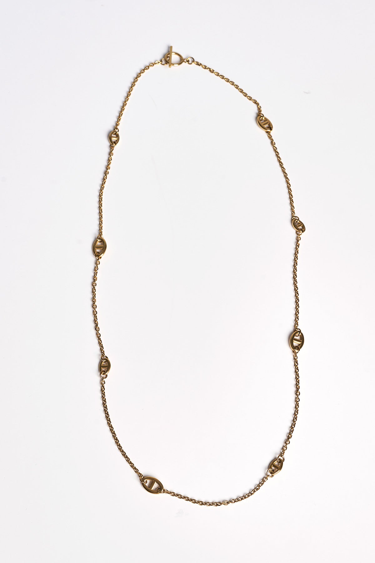 Metal necklace with ring clasp - Gold