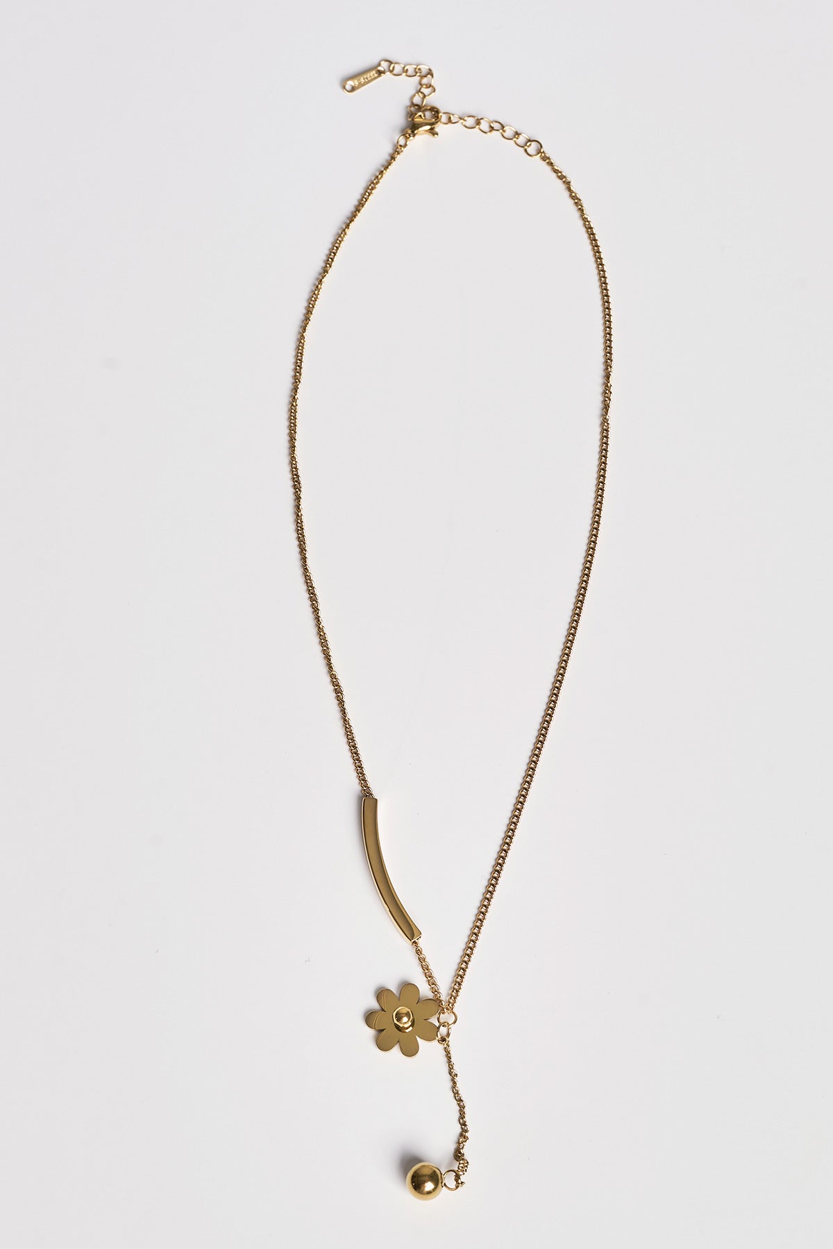 Metal necklace with daisy - Gold