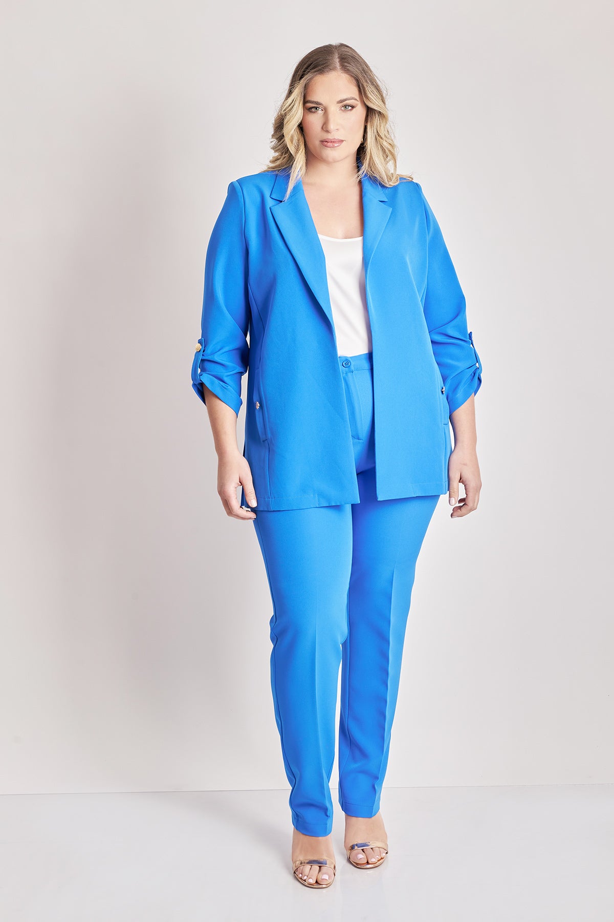 Crepe tailored trousers - Royal Blue
