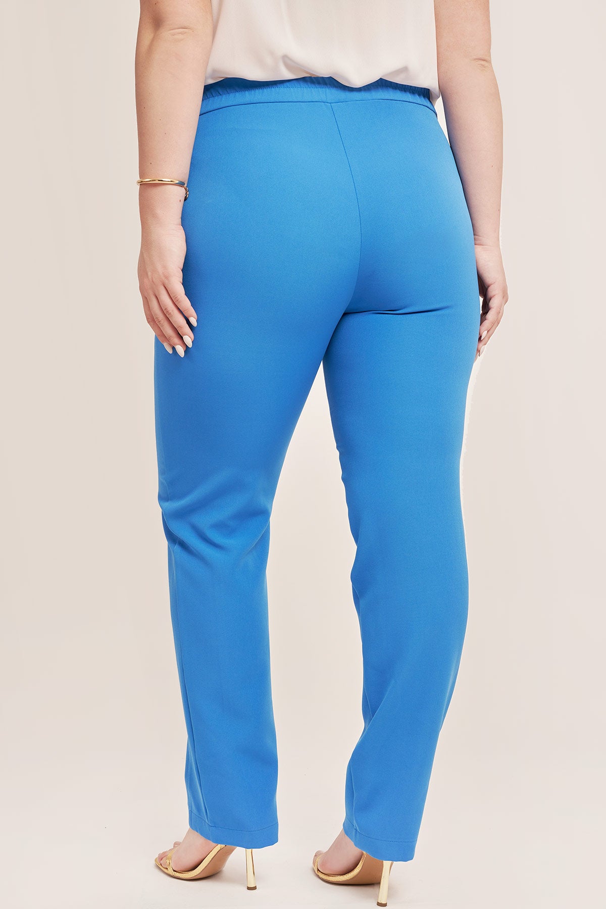 Crepe trousers with decoration - Royal Blue