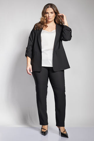 Κρεπ παντελόνι slim fit - Μαύρο