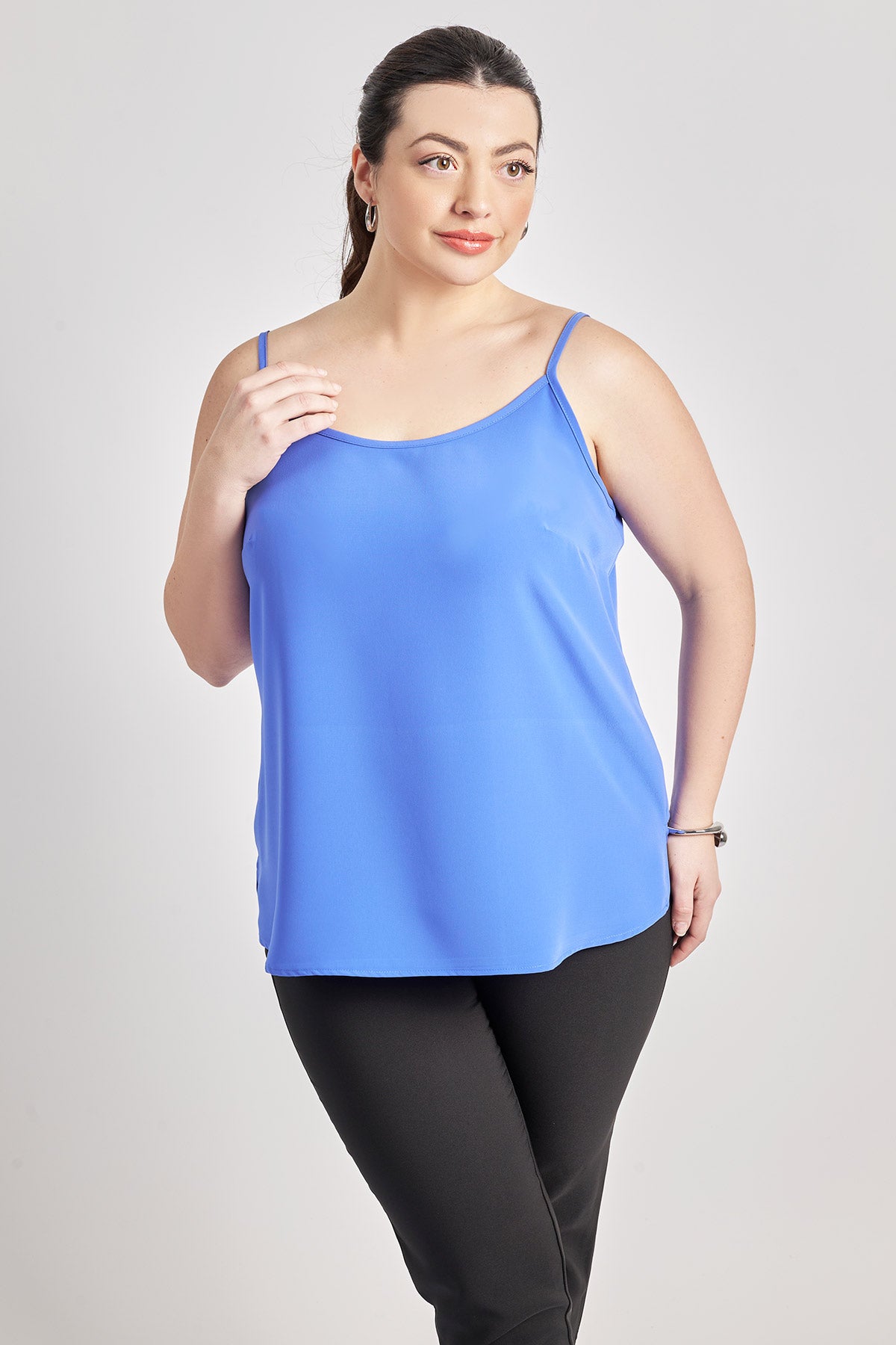 Strappy crepe top - Indigo