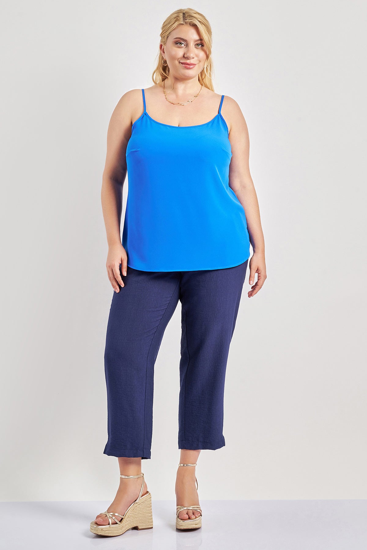 Strappy crepe top - Royal Blue
