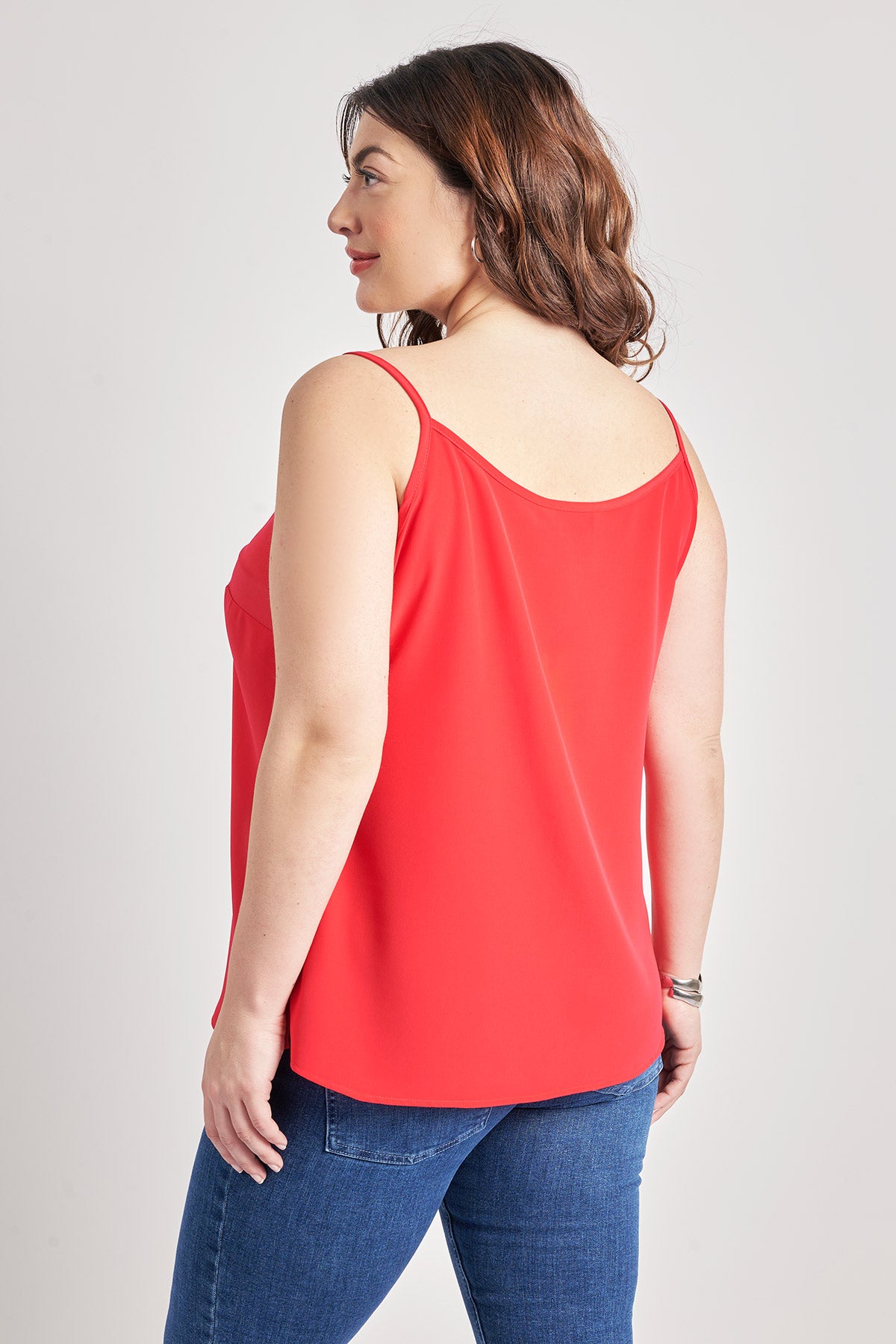 Strappy crepe top - Red