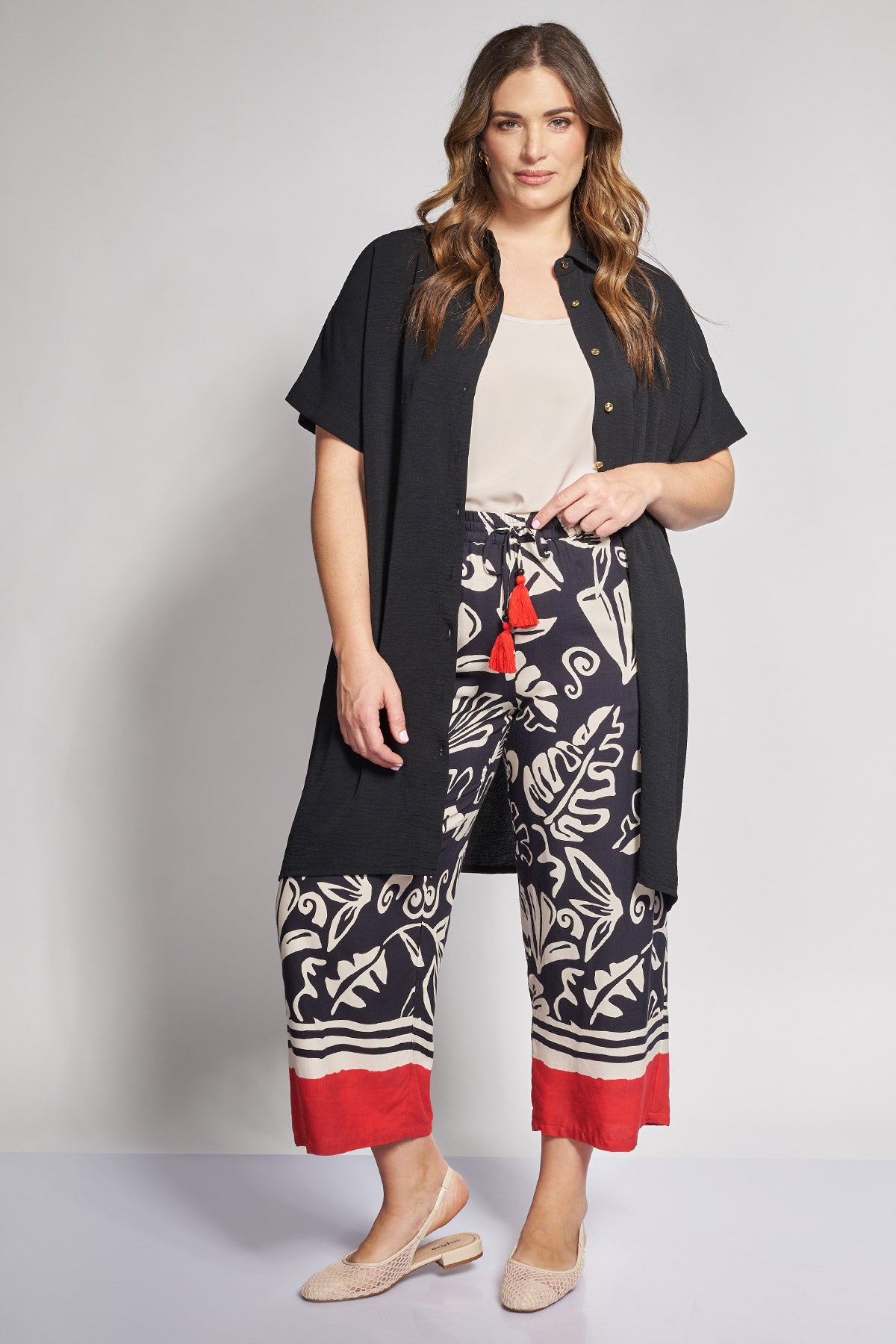 Long Shirt Textured Washed - Black