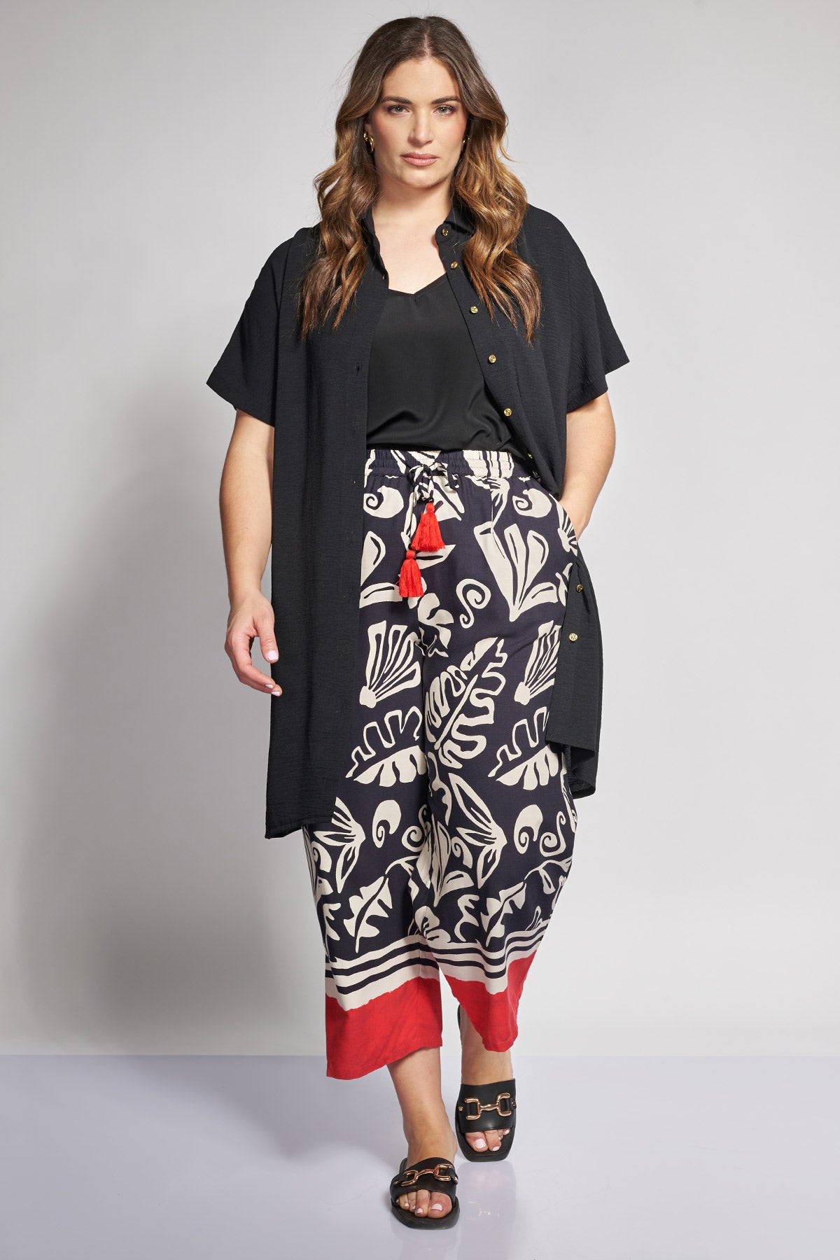 Long Shirt Textured Washed - Black