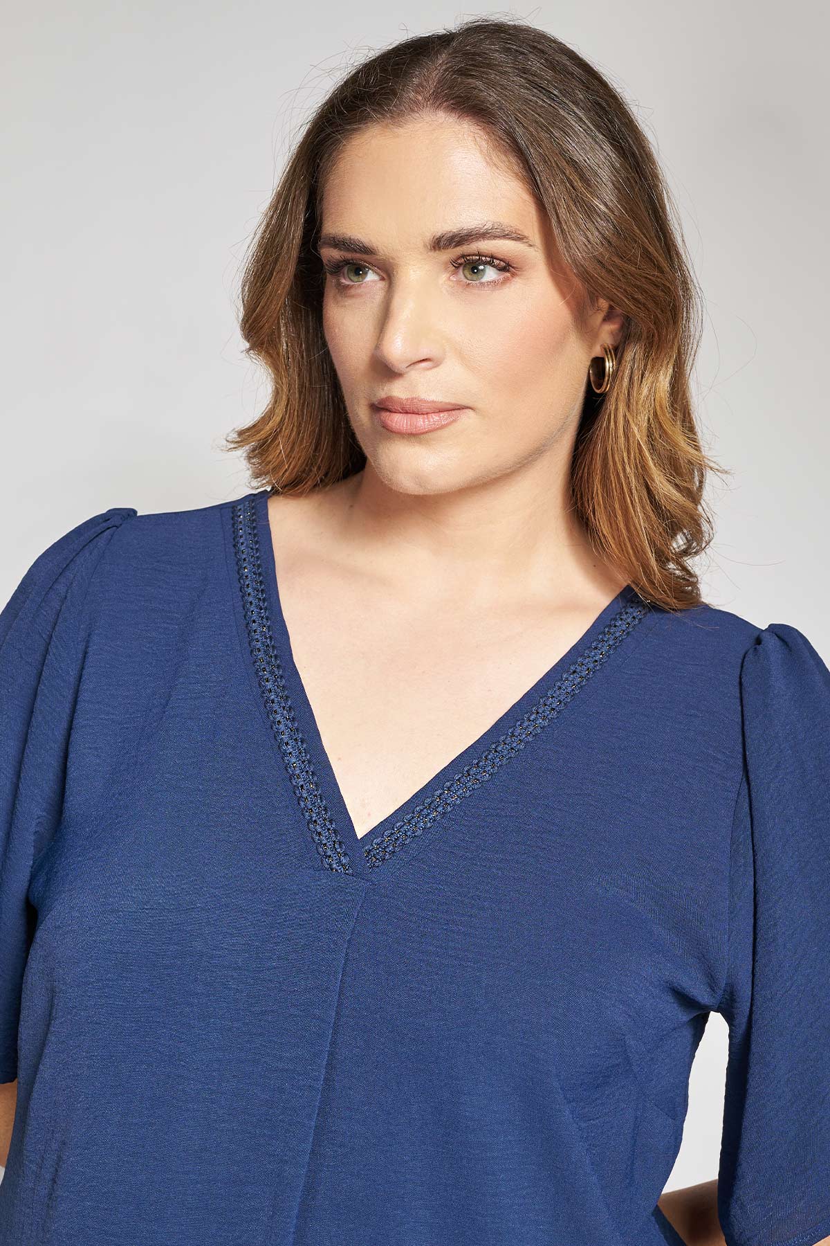Midi Dress Washed with Lurex Detail - Blue