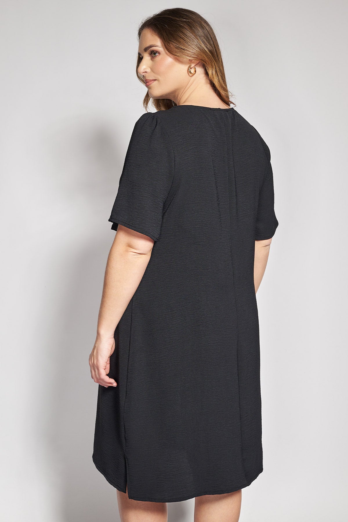 Midi Dress Washed with Lurex Detail - Black