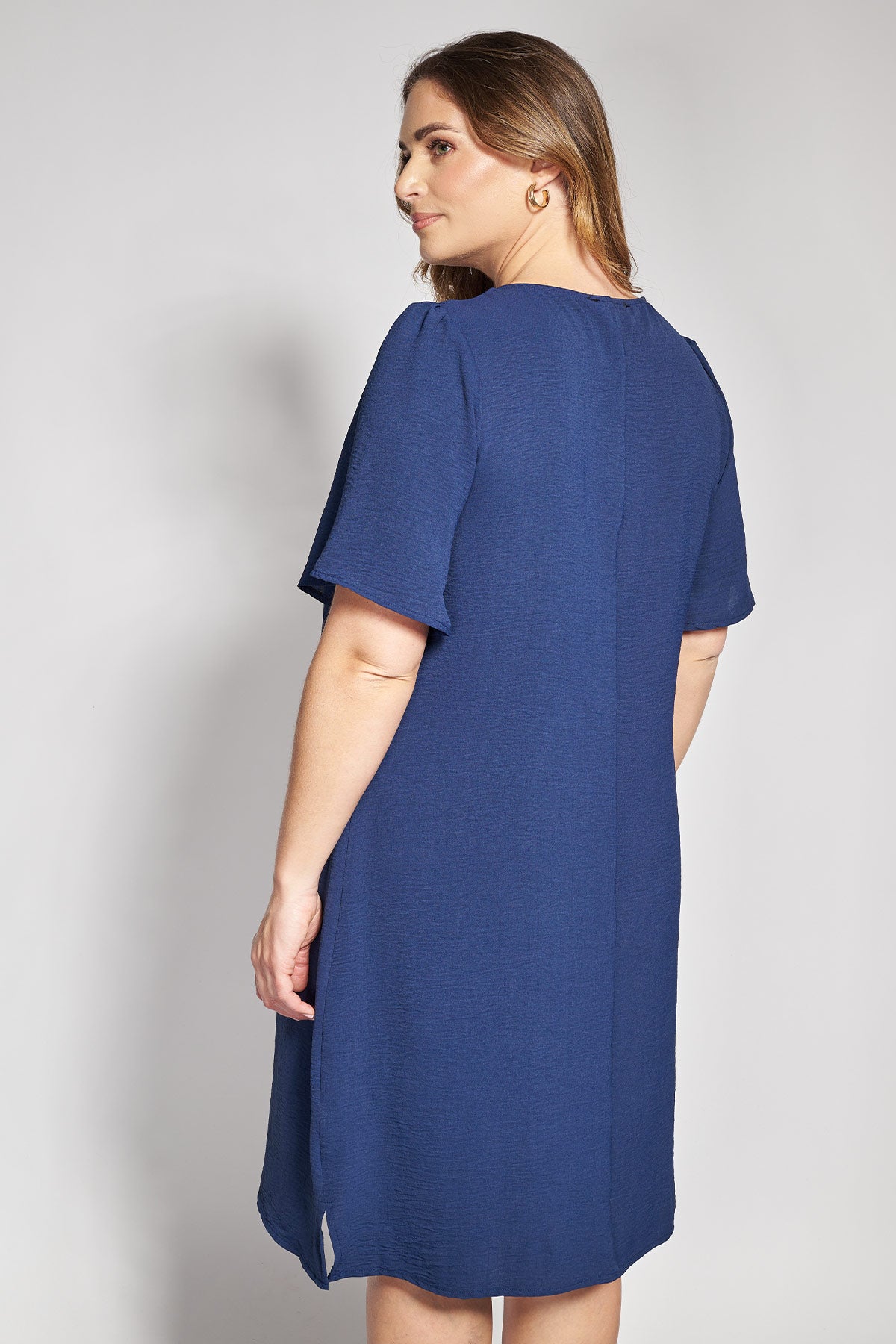Midi Dress Washed with Lurex Detail - Blue