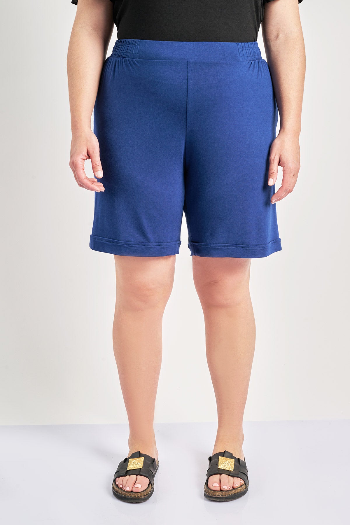 Monochrome viscose shorts - Blue
