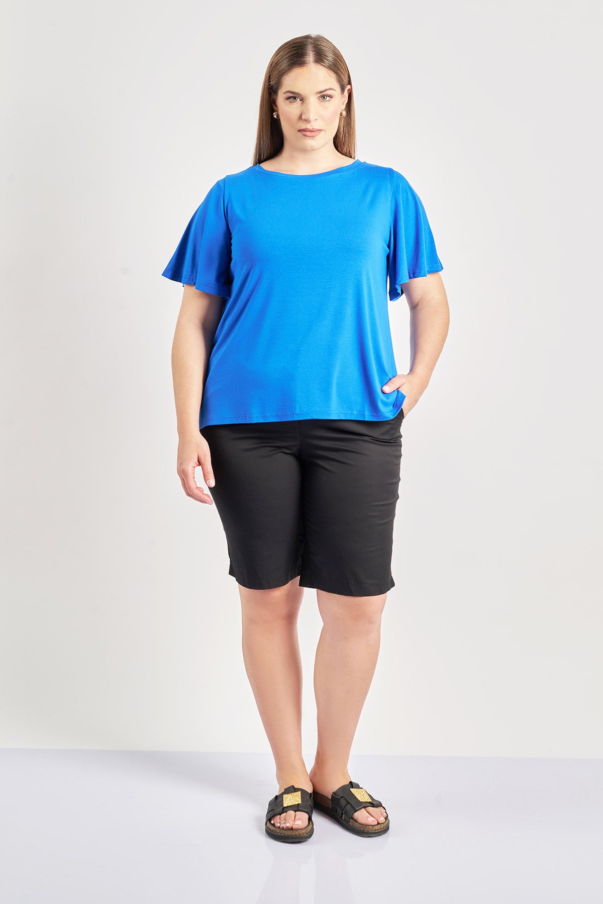 Monochrome viscose shorts - Black