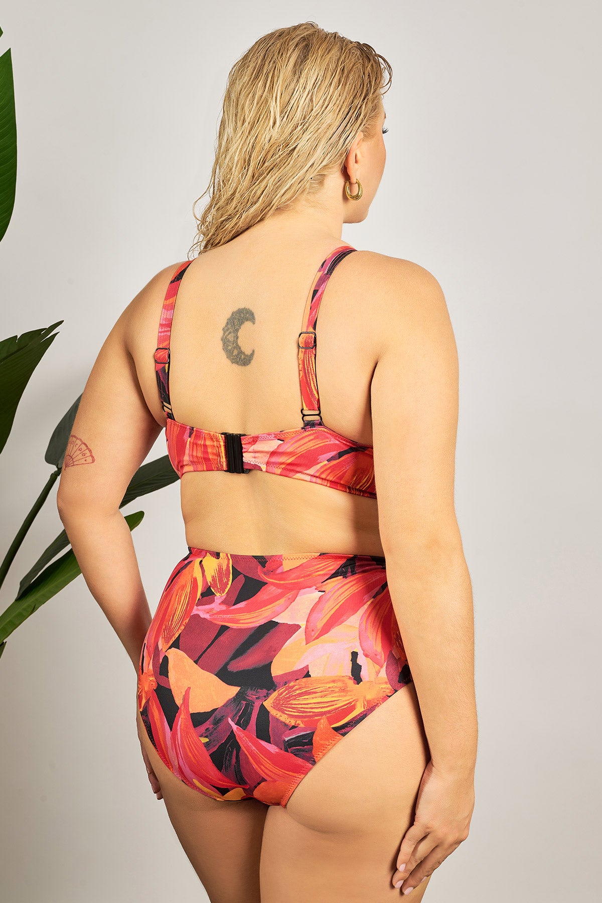 Floral printed bikini bottom - Red