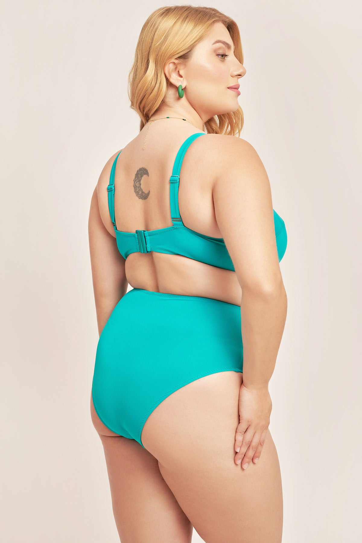 High-waist bikini bottom - Green