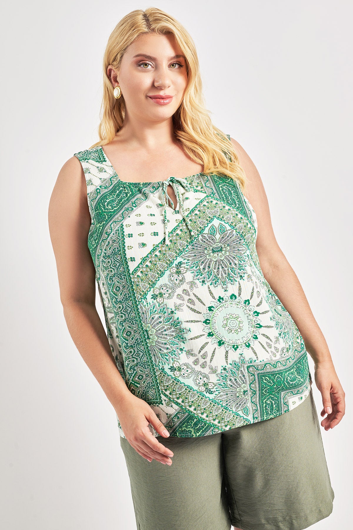 Μπλούζα εμπριμέ patchwork VERO MODA - Πράσινο