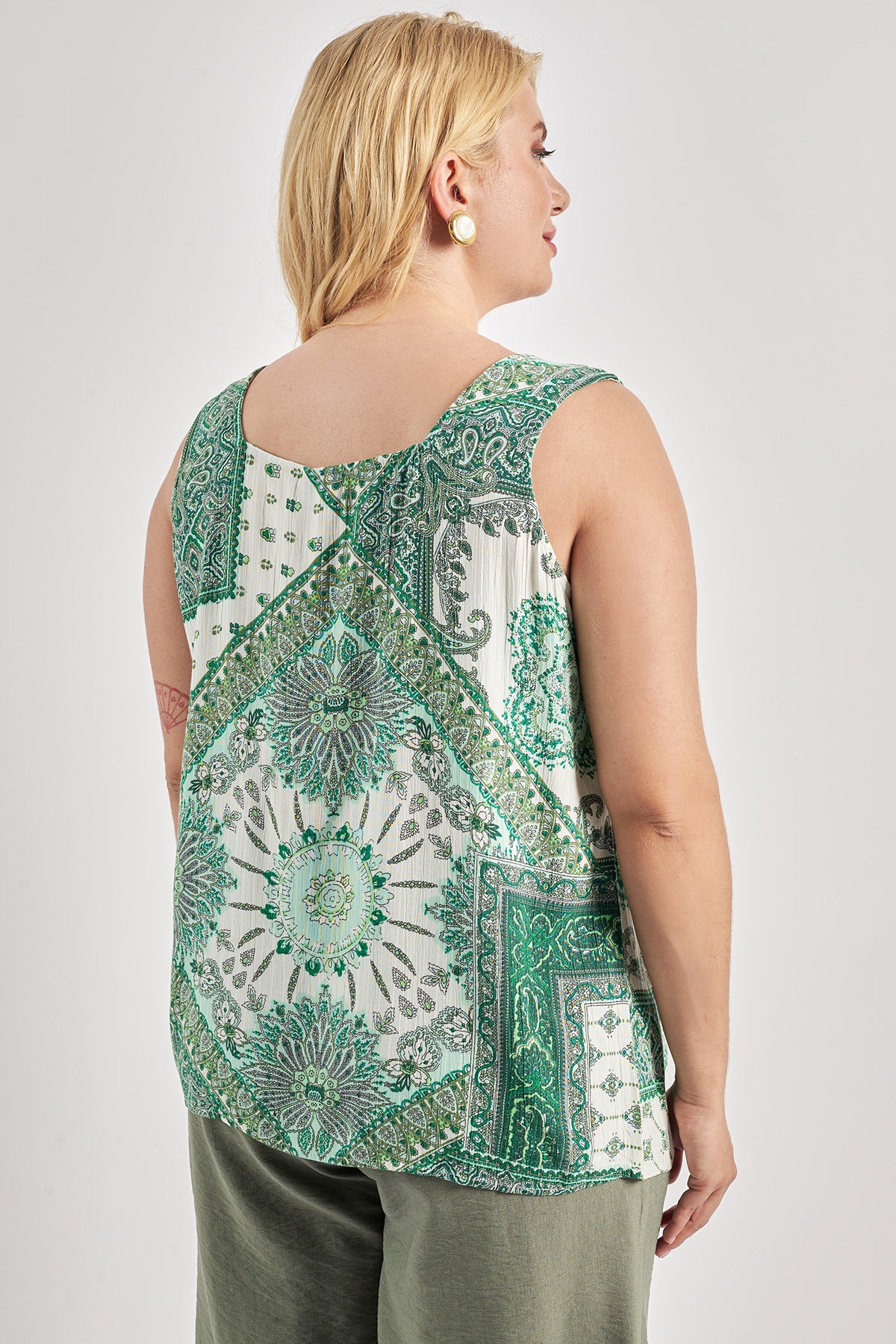 Μπλούζα εμπριμέ patchwork VERO MODA - Πράσινο