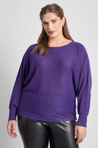 Knit blouse with lurex - Purple
