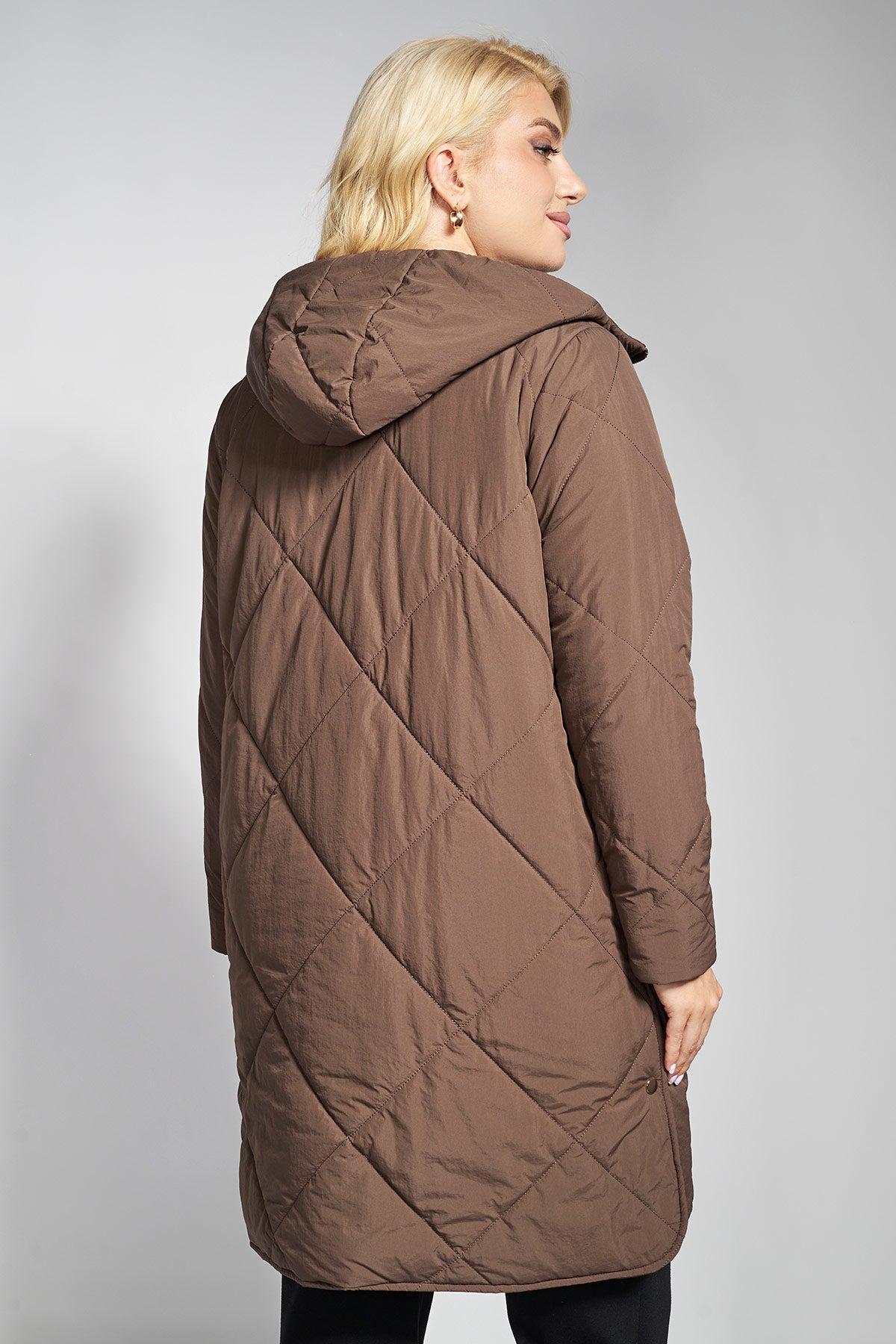 Double-faced jacket with hood - Brown