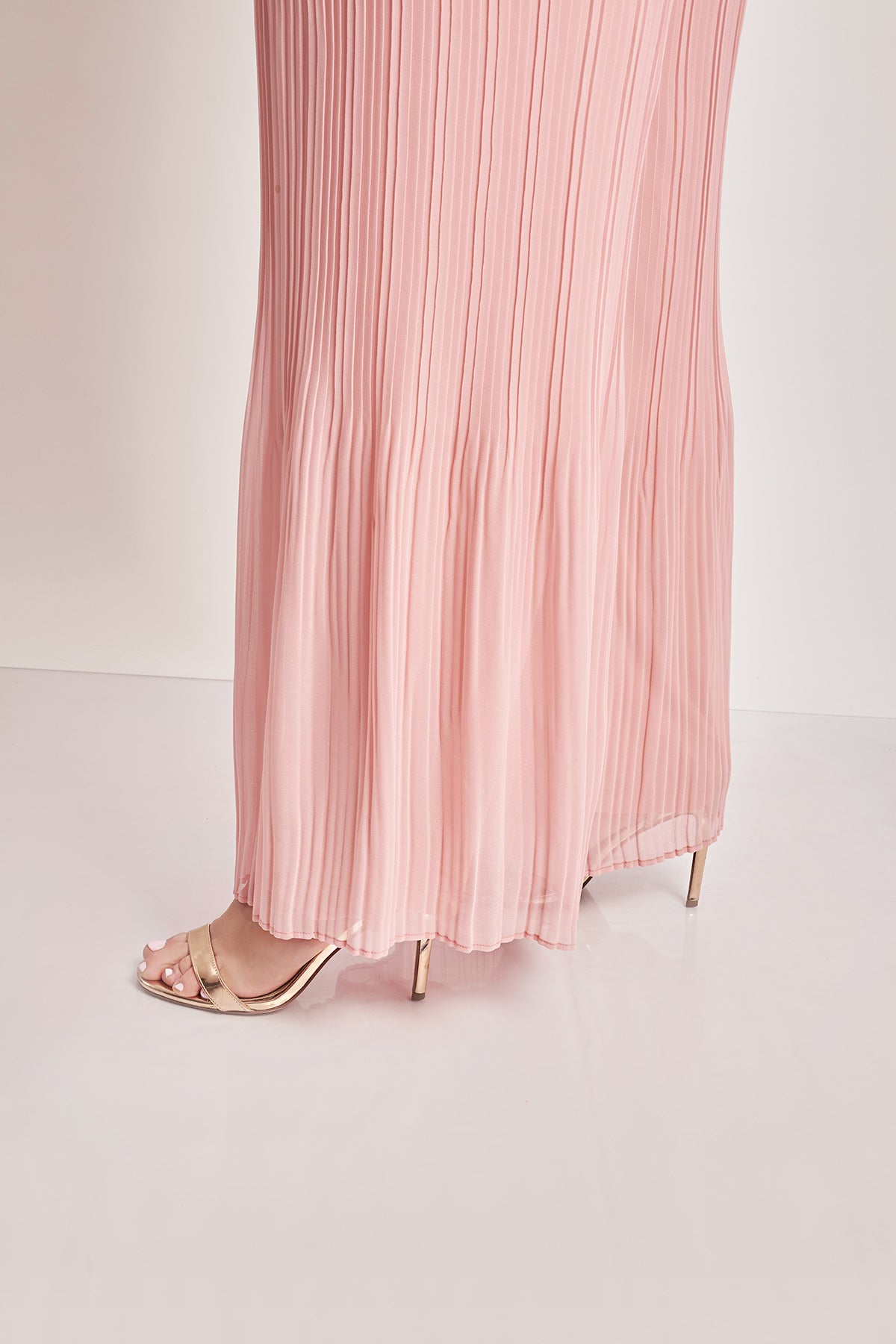 Pleated chiffon trousers - Pink