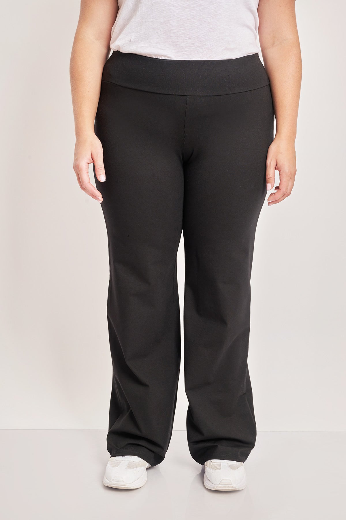 Wide leg trousers with elastic waistband - Black
