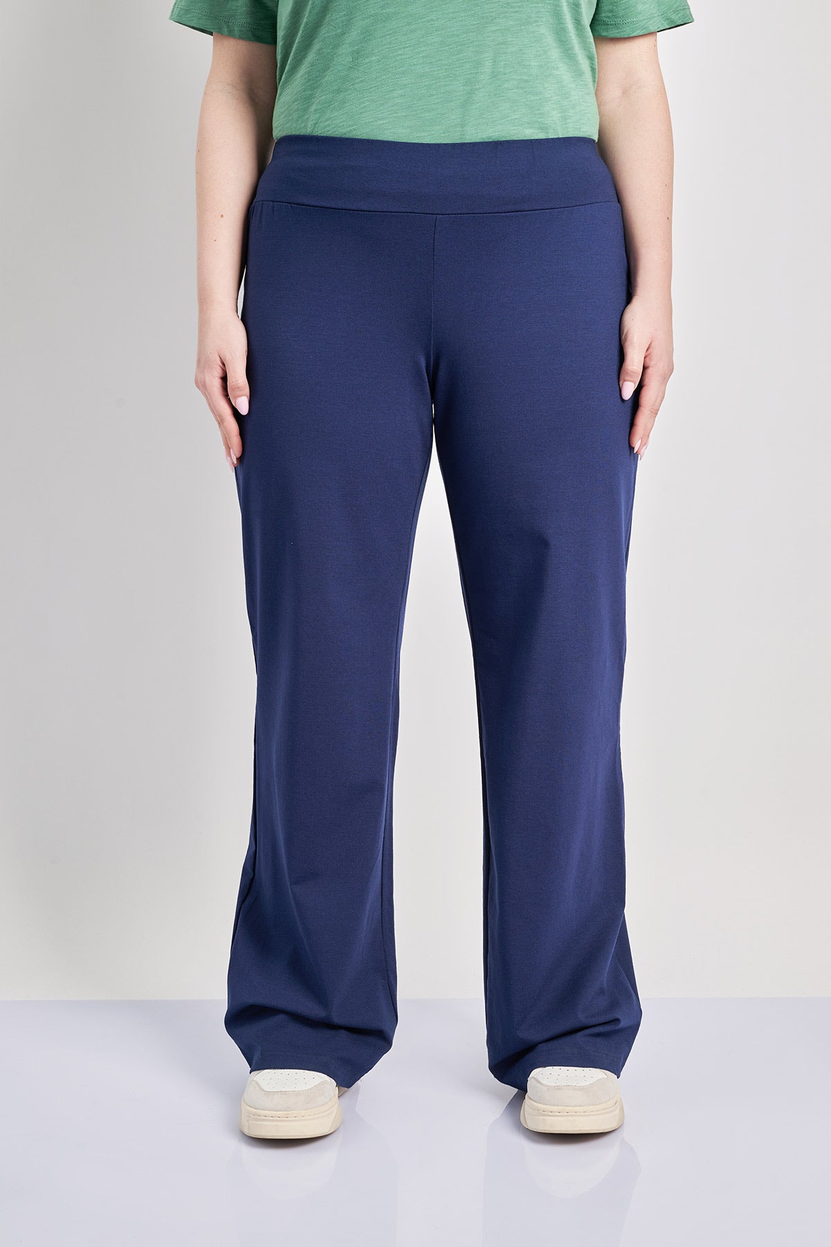 Wide leg trousers with elastic waistband - Blue