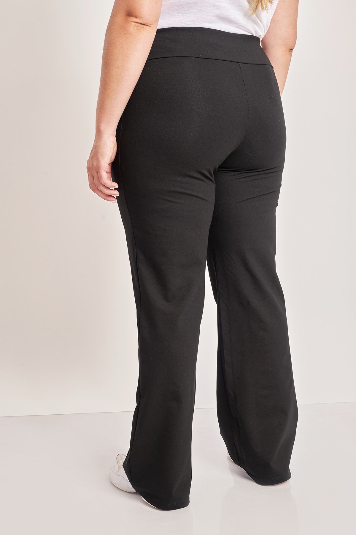 Wide leg trousers with elastic waistband - Black
