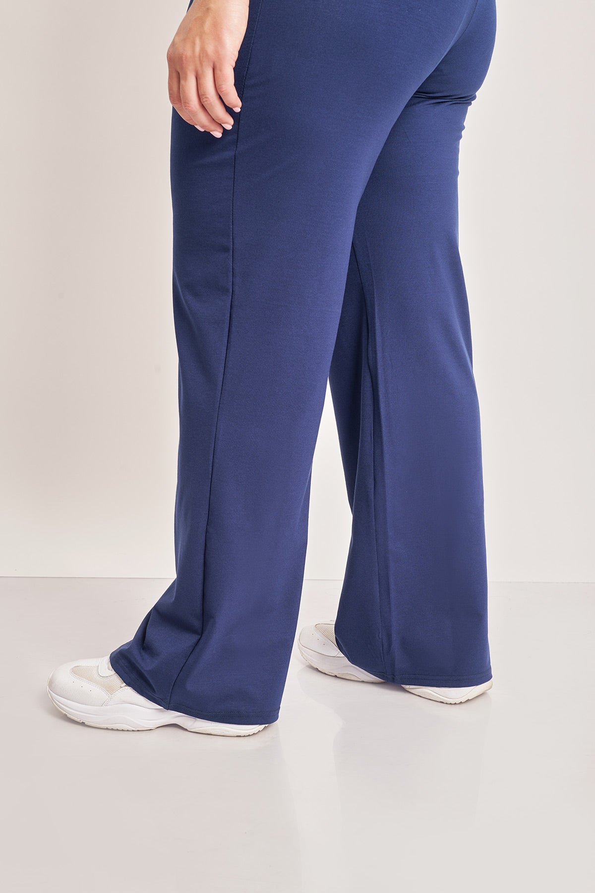 Wide leg trousers with elastic waistband - Blue